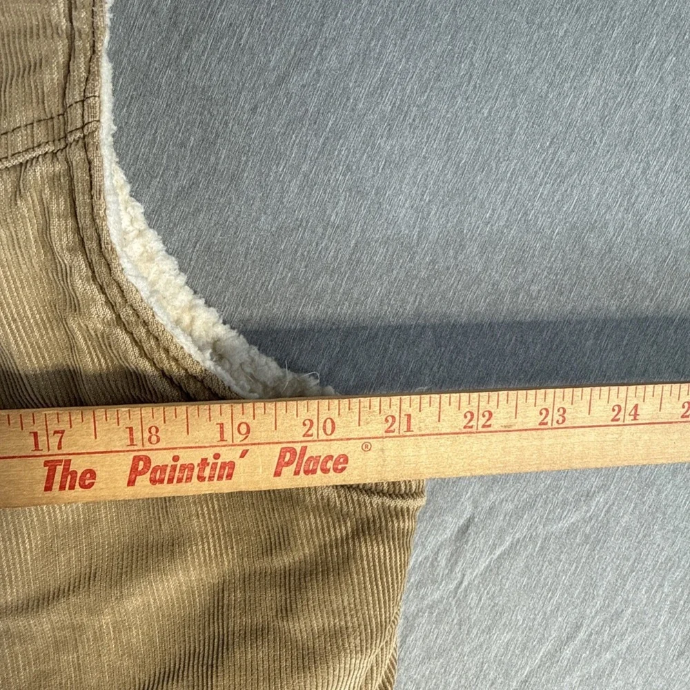 Vintage 70s Levis Vest Men's XL Tan Corduroy Sherpa Lined Western Snap Made USA